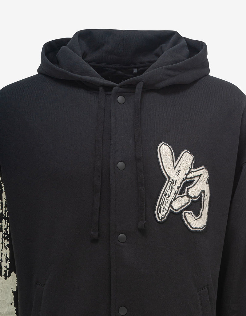 Y-3 Black Brushstroke Logo Hoodie