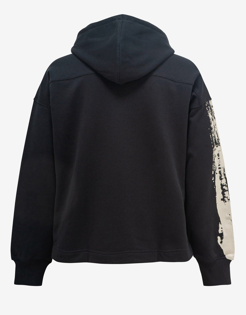 Y-3 Black Brushstroke Logo Hoodie