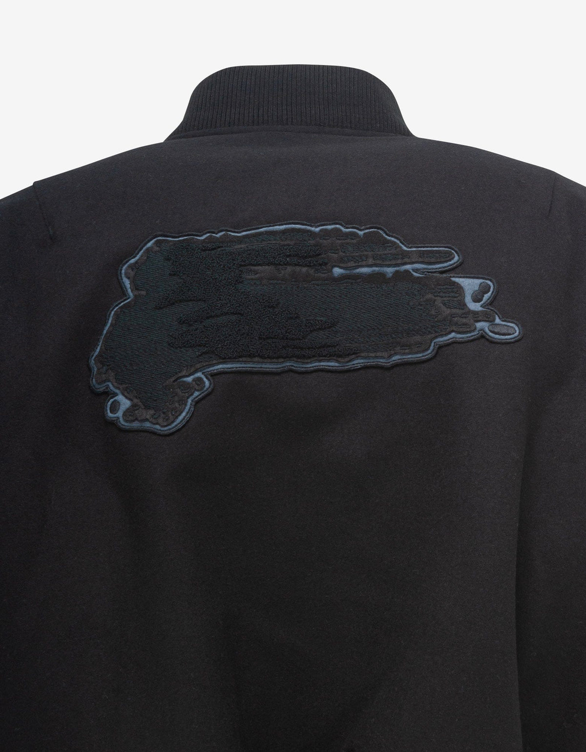 Y-3 Black Brushstroke Logo Letterman Jacket