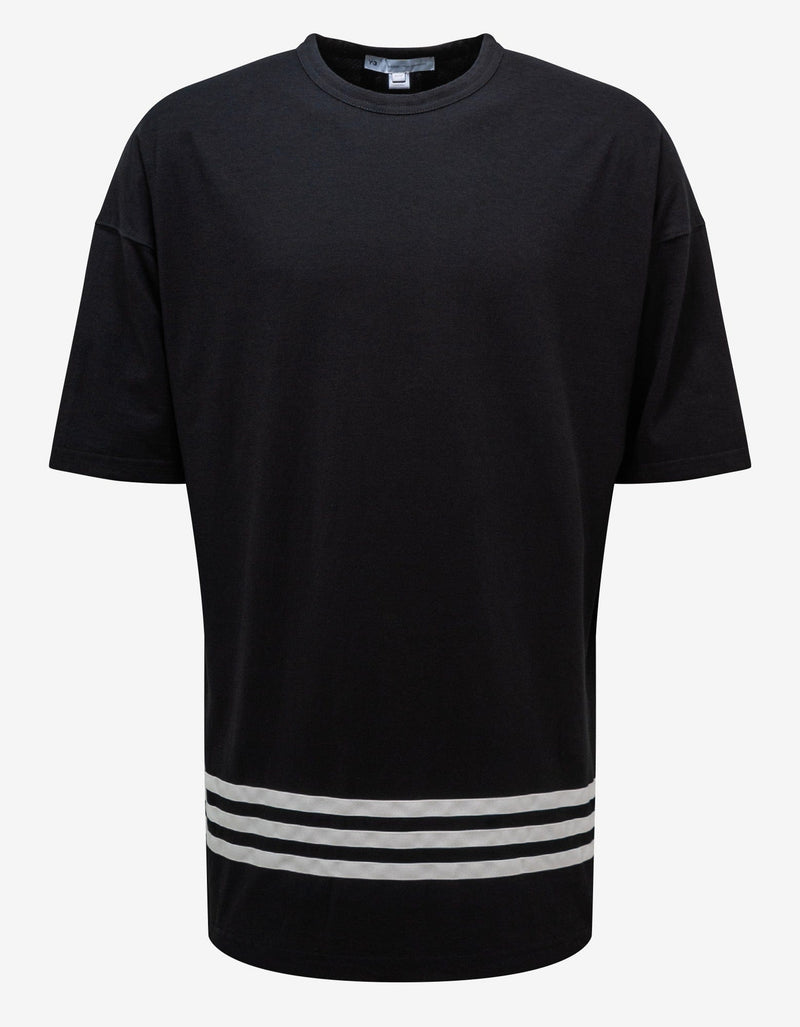 Y-3 Black CH1 Oversized Stripes T-Shirt