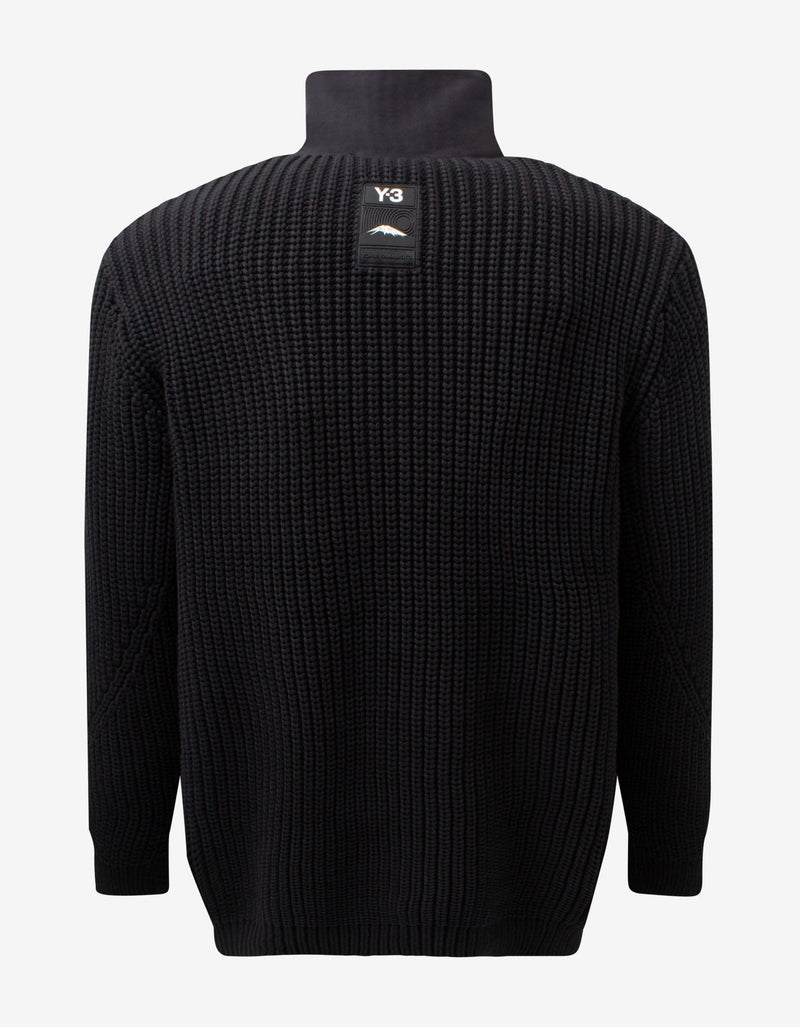 Y-3 Black CH3 Half-Zip Sweater