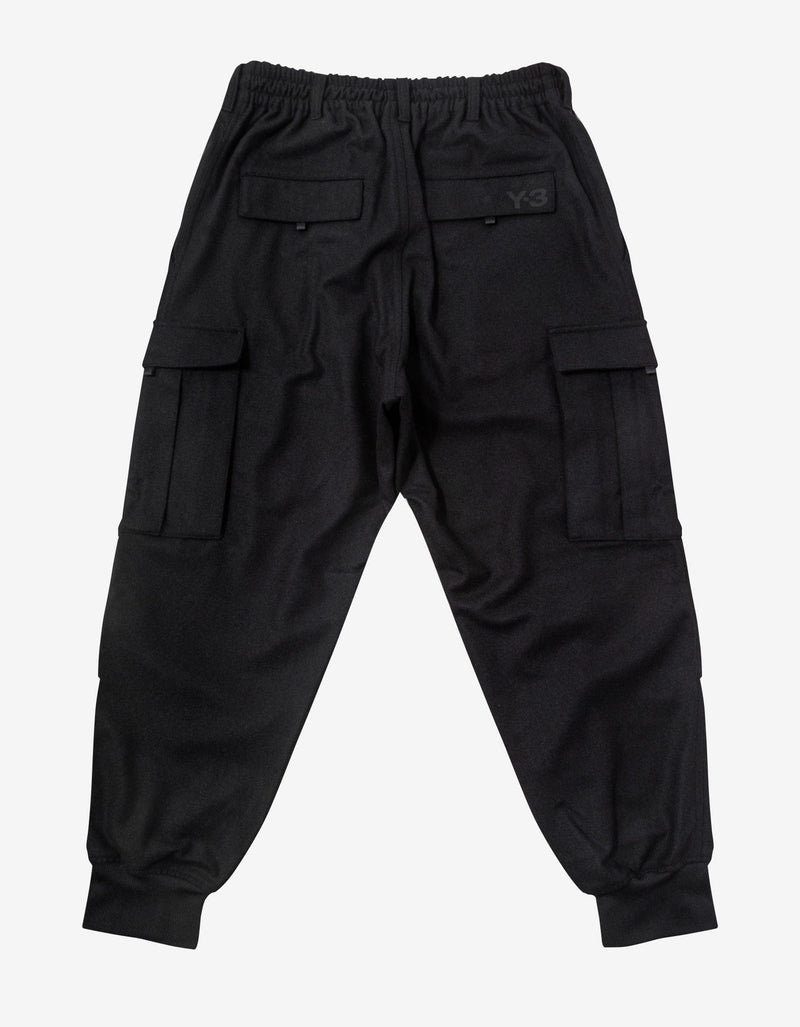 Y-3 Black Classic Wool Flannel Cargo Pants