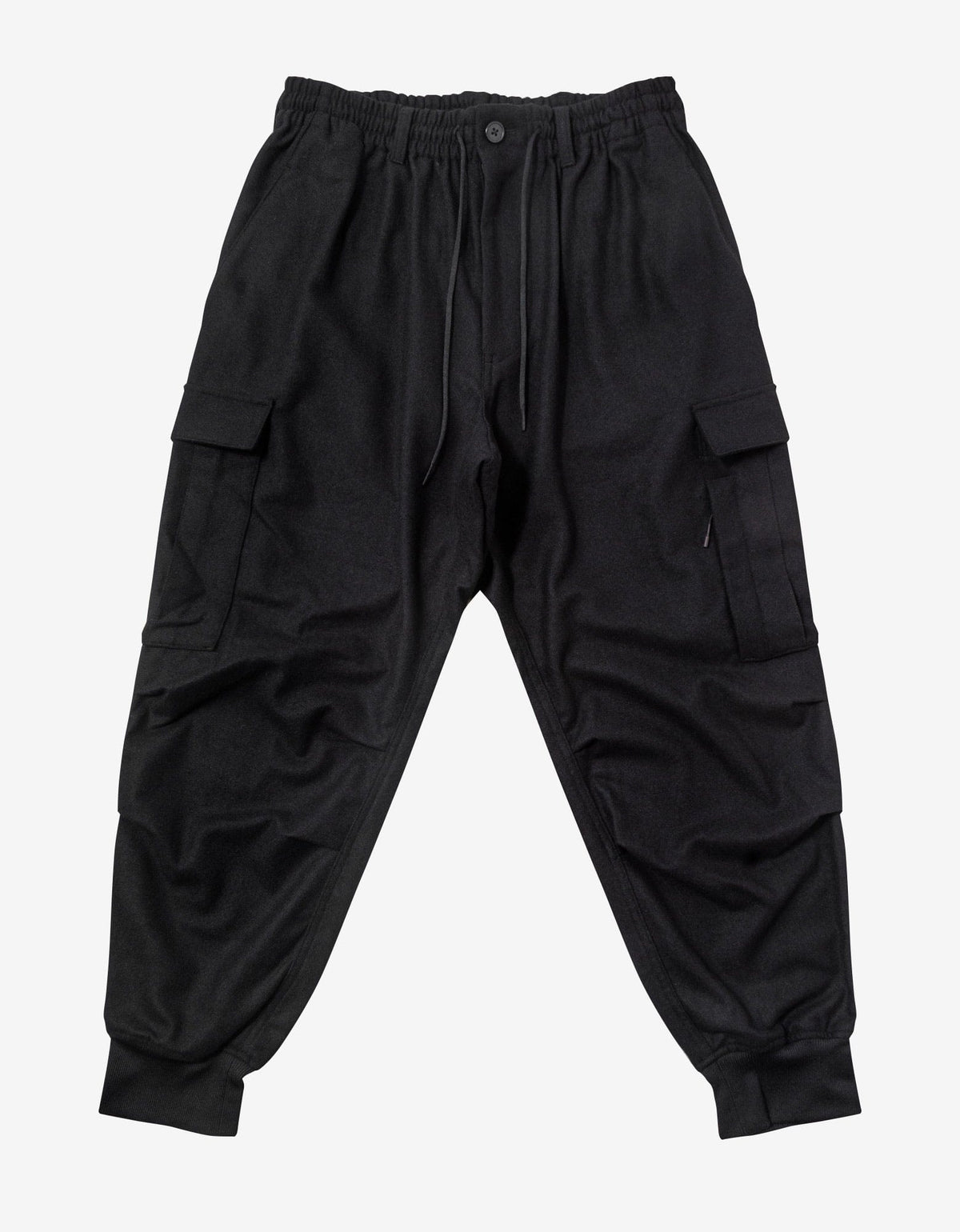Y-3 Black Classic Wool Flannel Cargo Pants