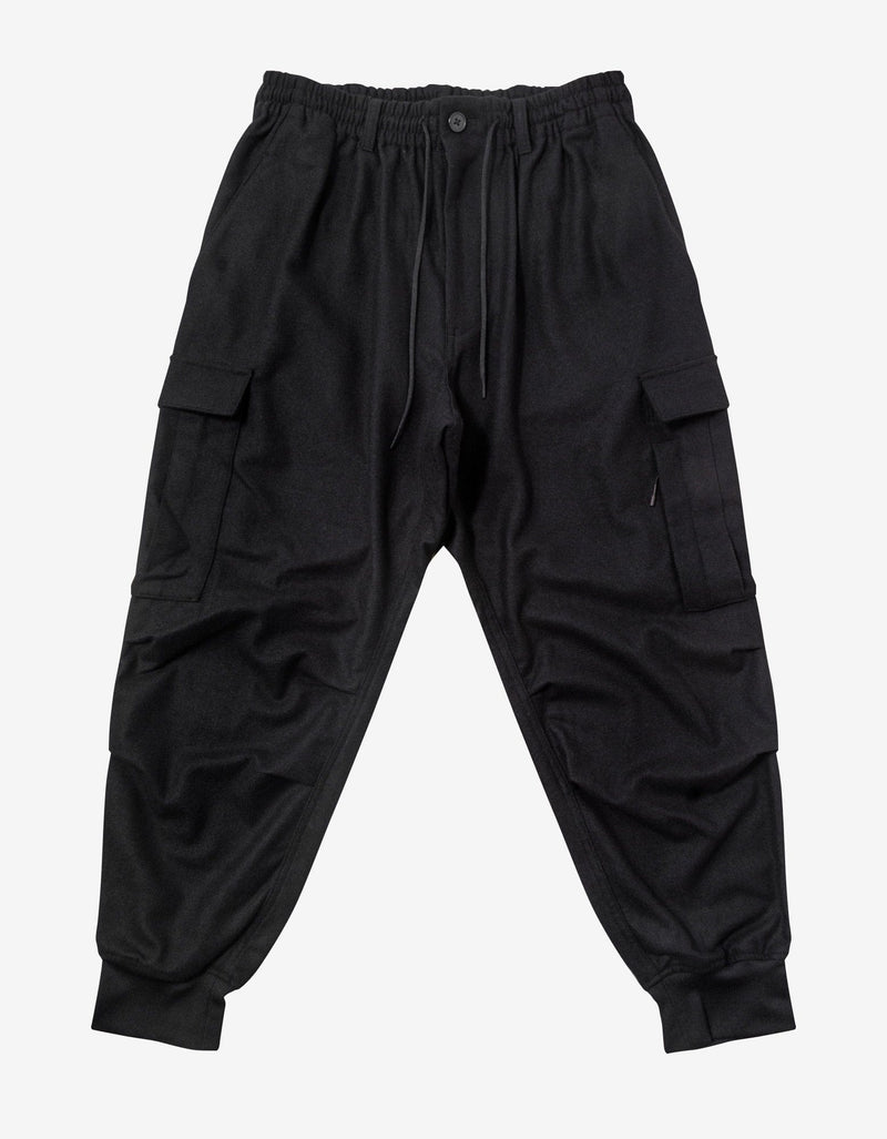 Y-3 Black Classic Wool Flannel Cargo Pants