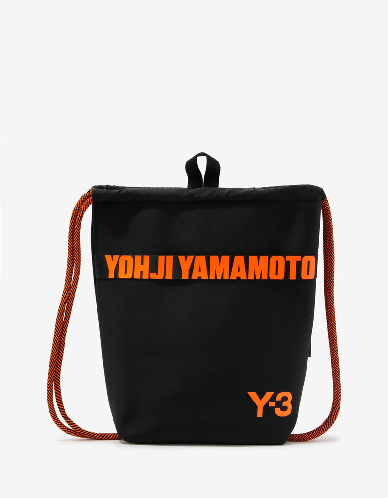 Y-3 Black Drawstring Beach Bag