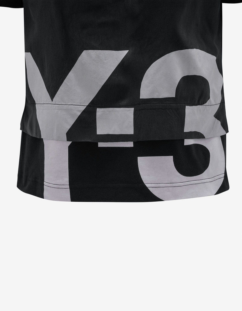 Y-3 Black Dual Layer Logo T-Shirt