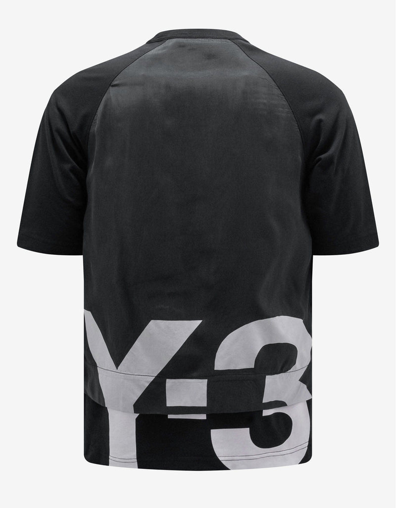 Y-3 Black Dual Layer Logo T-Shirt