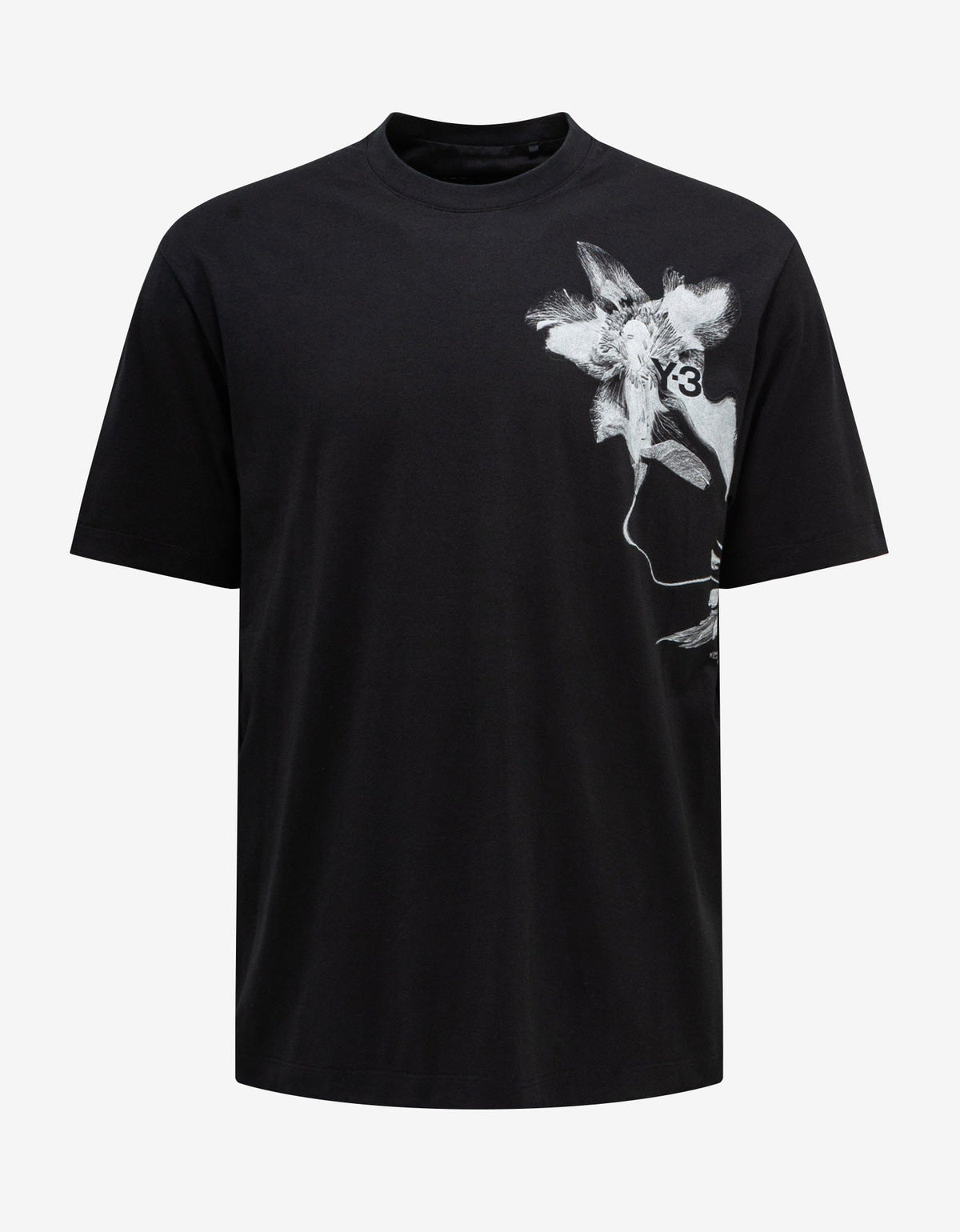 Y-3 Black Floral Print T-Shirt