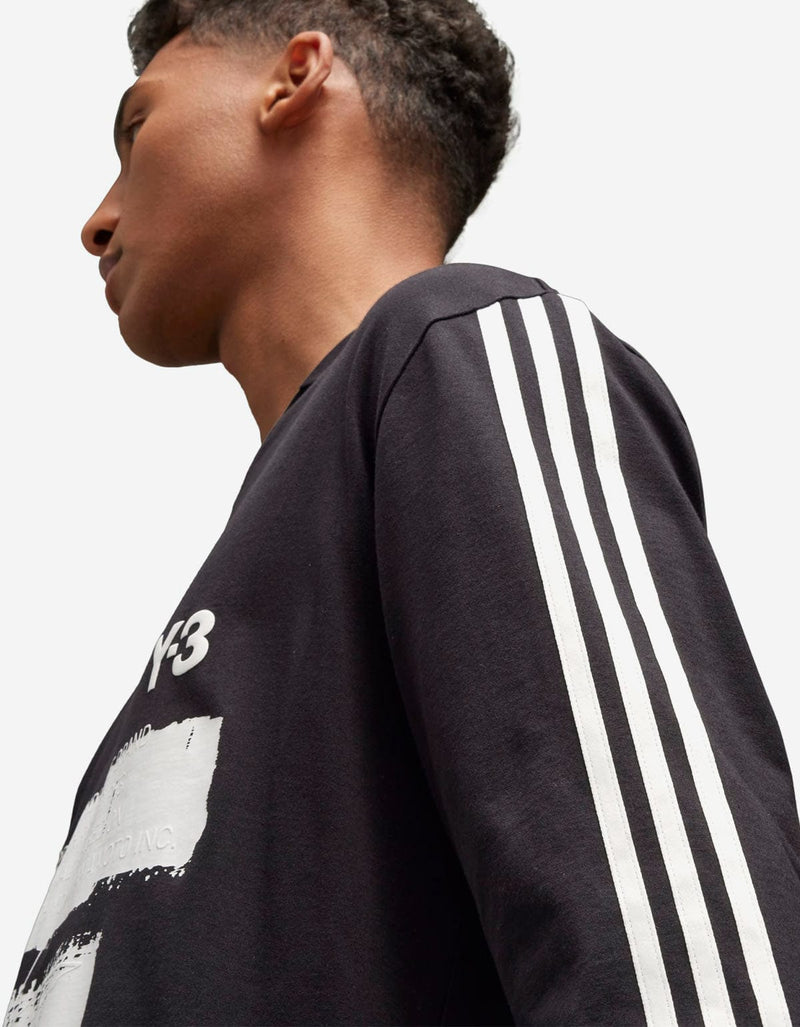 Y-3 Black Graphic Print LS T-Shirt