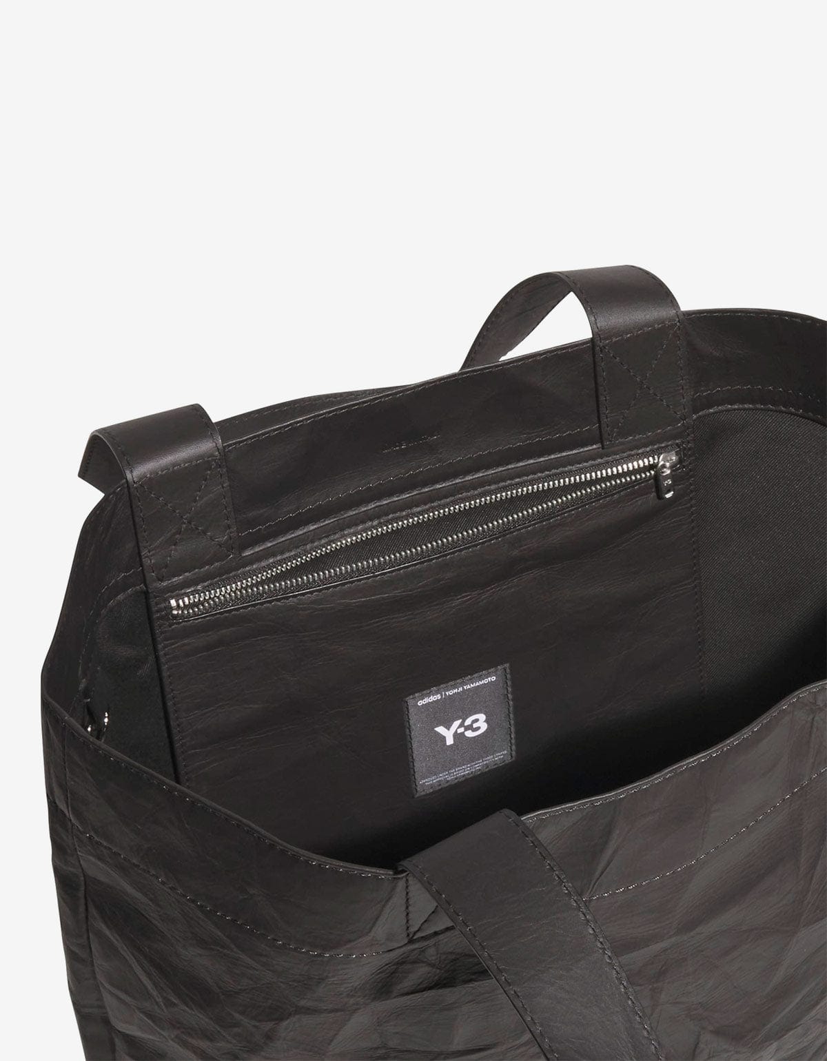 Y-3 Black Leather Tote Bag
