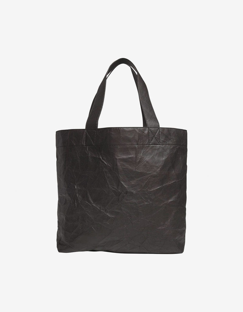 Y-3 Black Leather Tote Bag