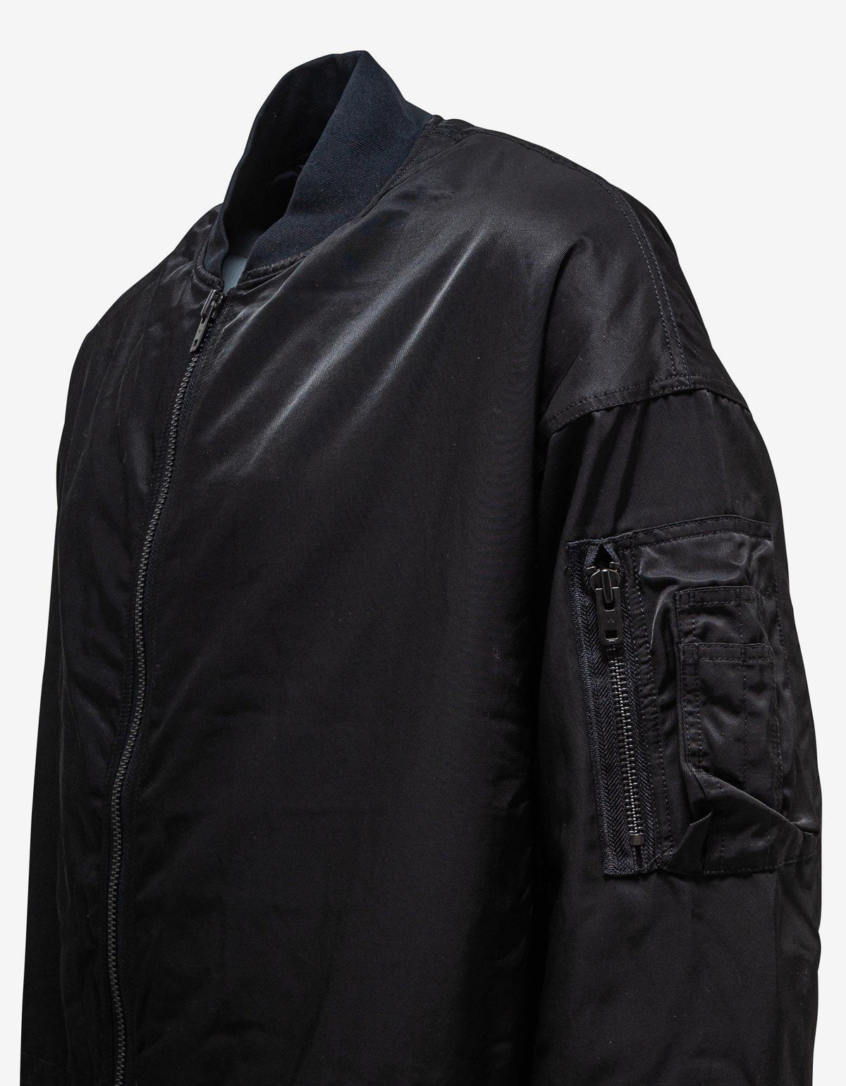 Y-3 Black Long Bomber Jacket