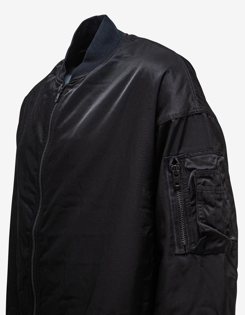 Y-3 Black Long Bomber Jacket