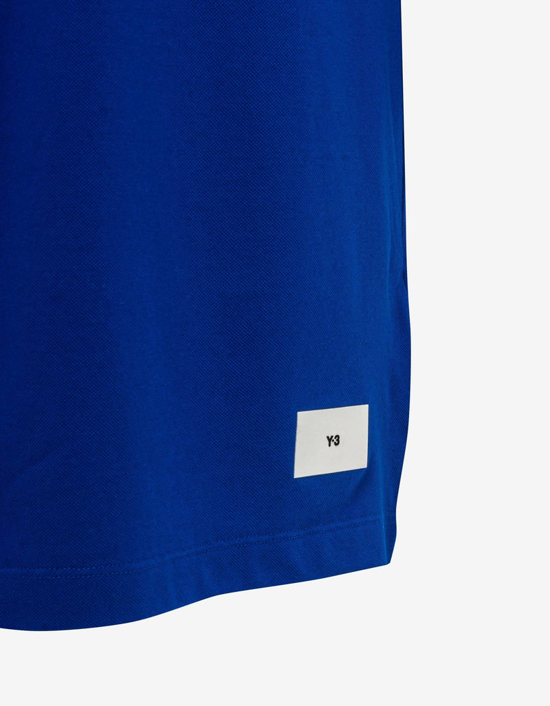 Y-3 Blue Logo Patch Polo T-Shirt