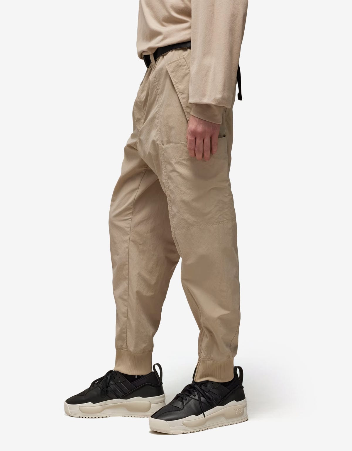 Y-3 Brown Crinkle Nylon Cuffed Pants
