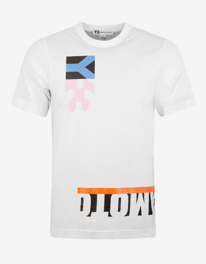 Y-3 White Multi-Block Graphic T-Shirt