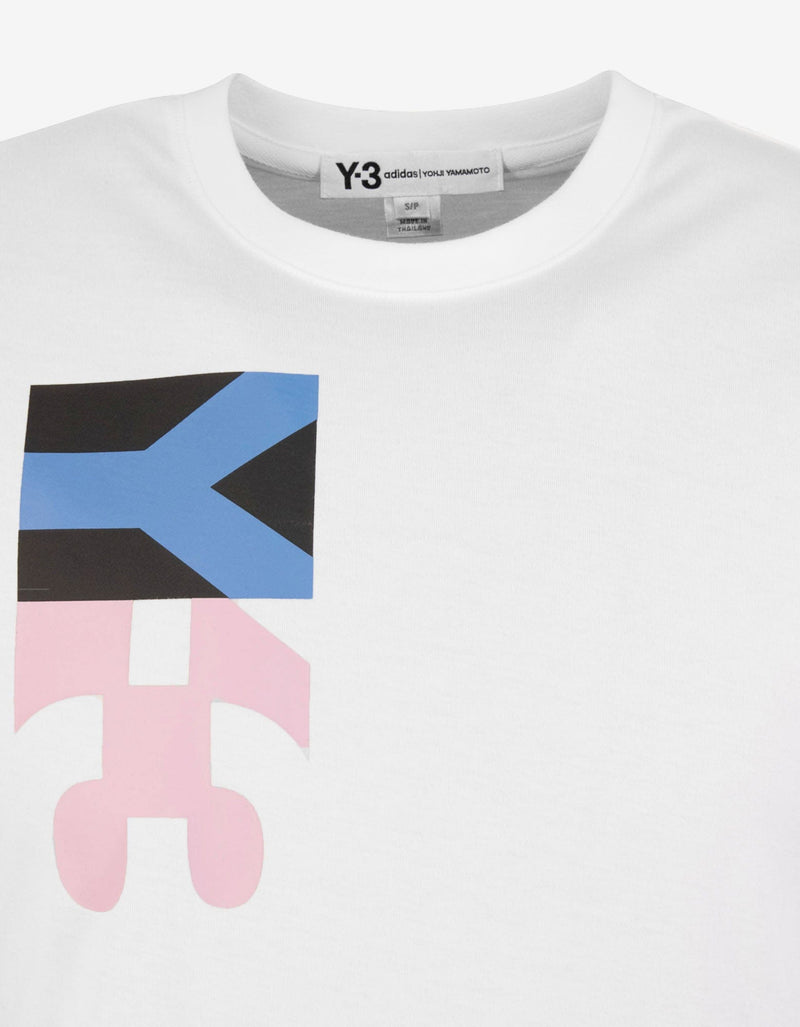 Y-3 White Multi-Block Graphic T-Shirt
