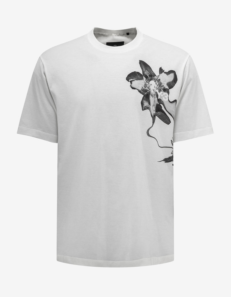 Y-3 Y-3 White Floral Print T-Shirt