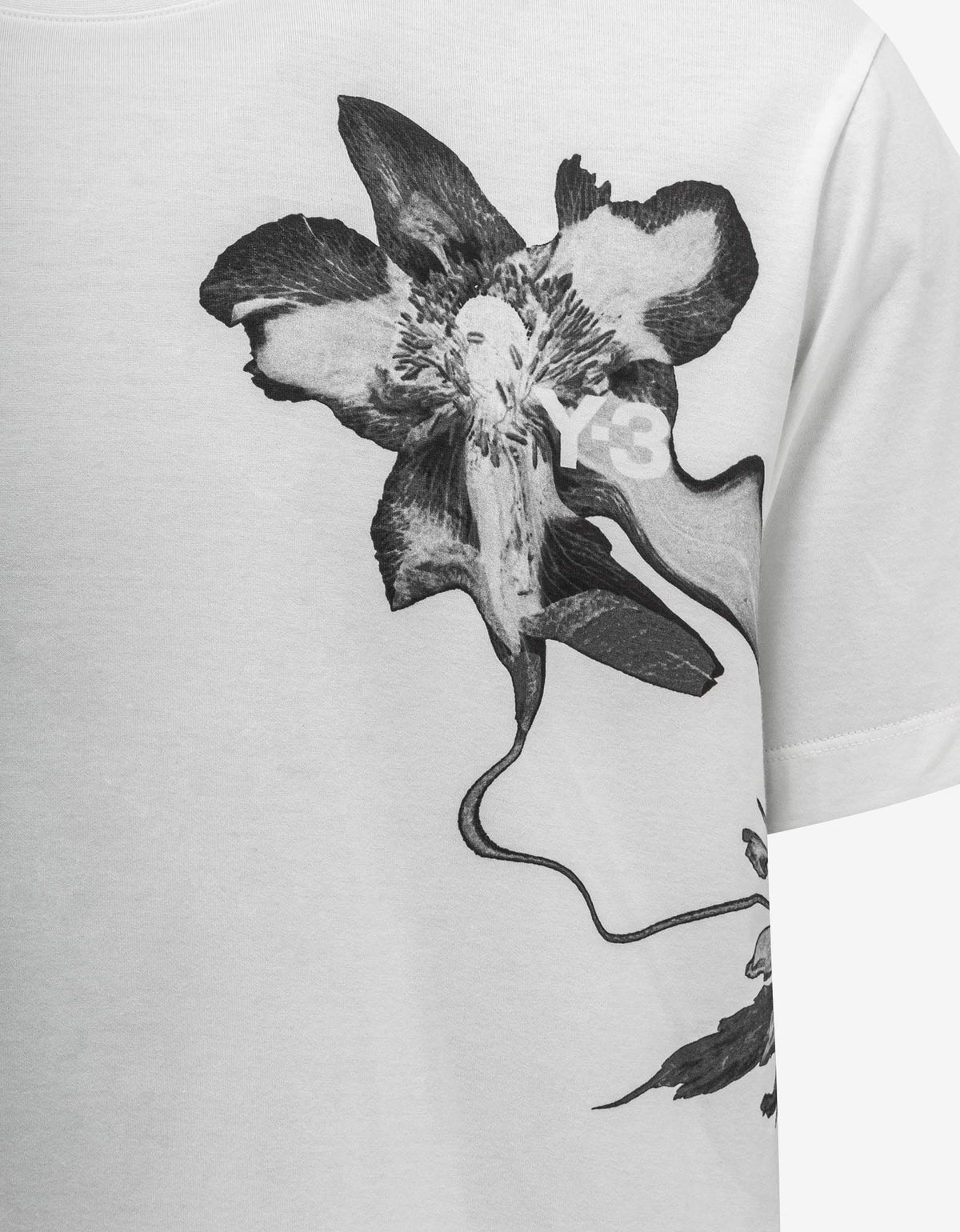 Y-3 Y-3 White Floral Print T-Shirt