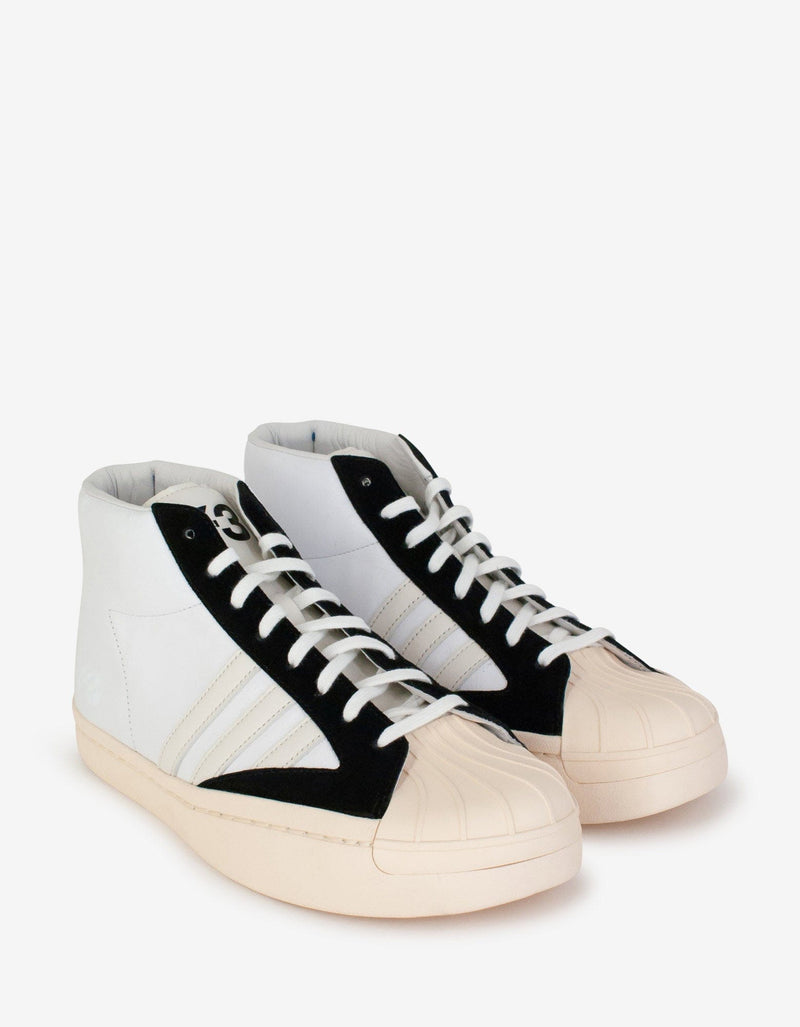 Y-3 Yohji Pro White Mid Top Trainers