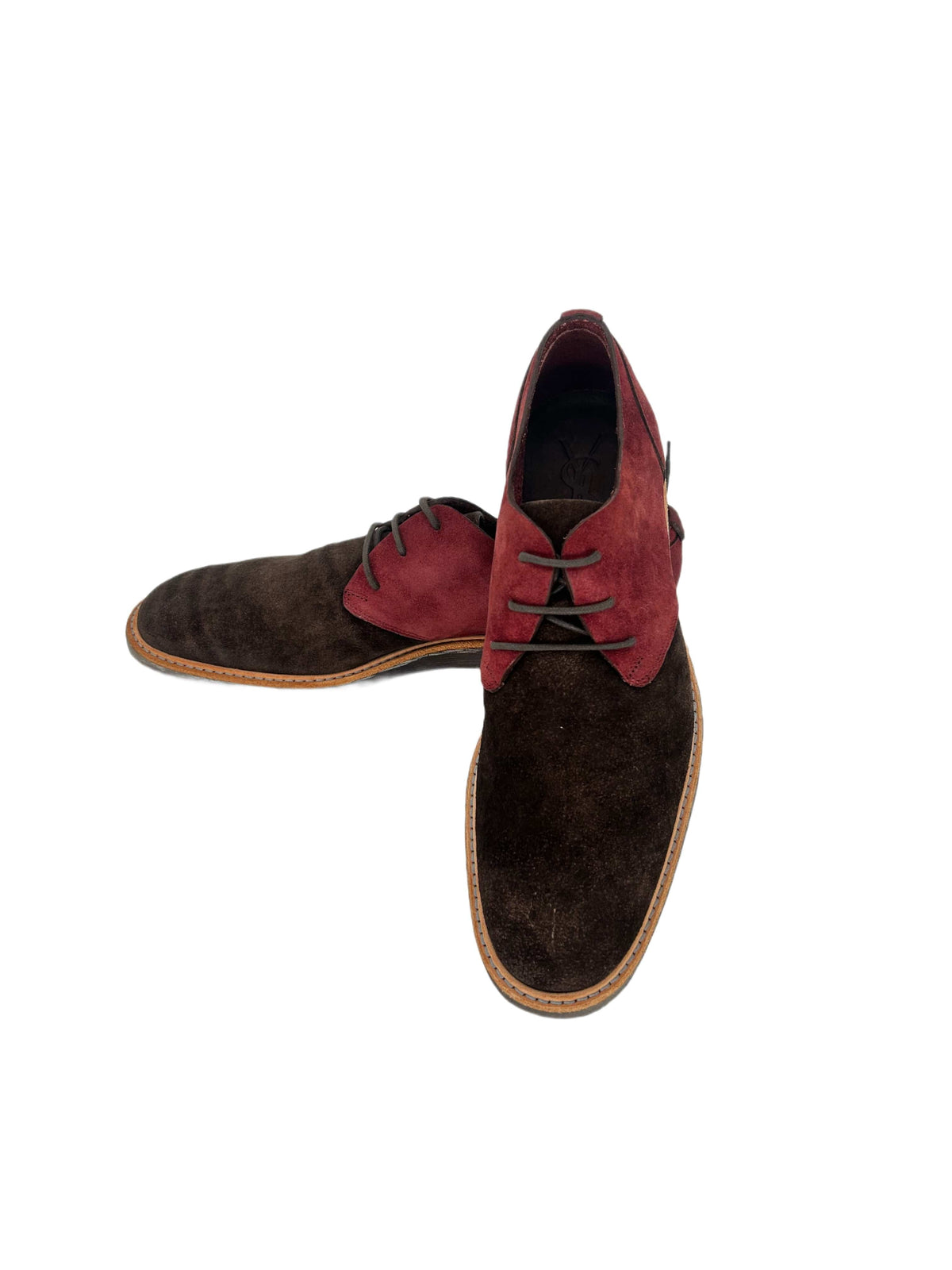 Yves Saint Laurent Bi-Colour Suede Desert Shoes With Crepe Sole