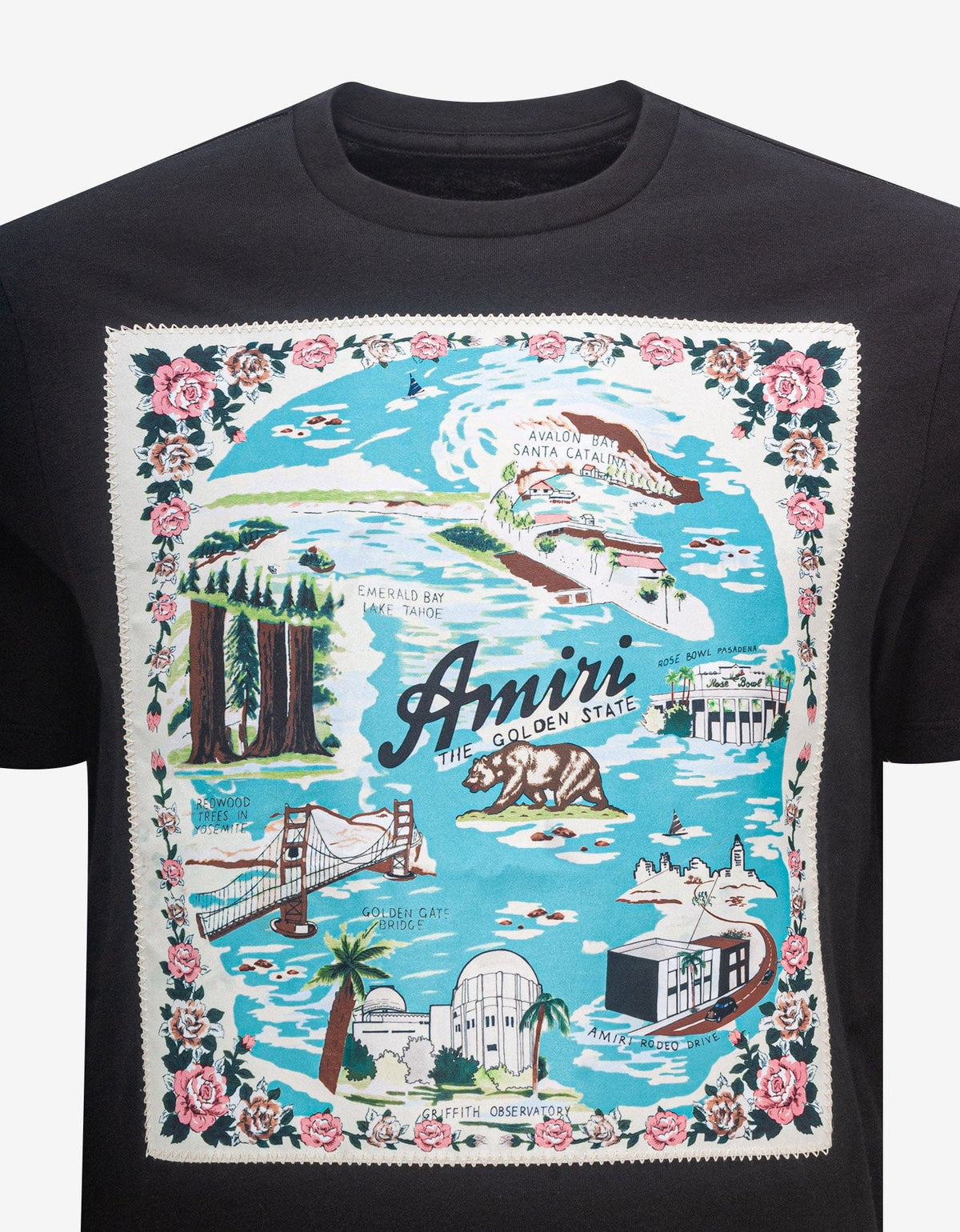 Amiri Black California Hawaiian T-Shirt