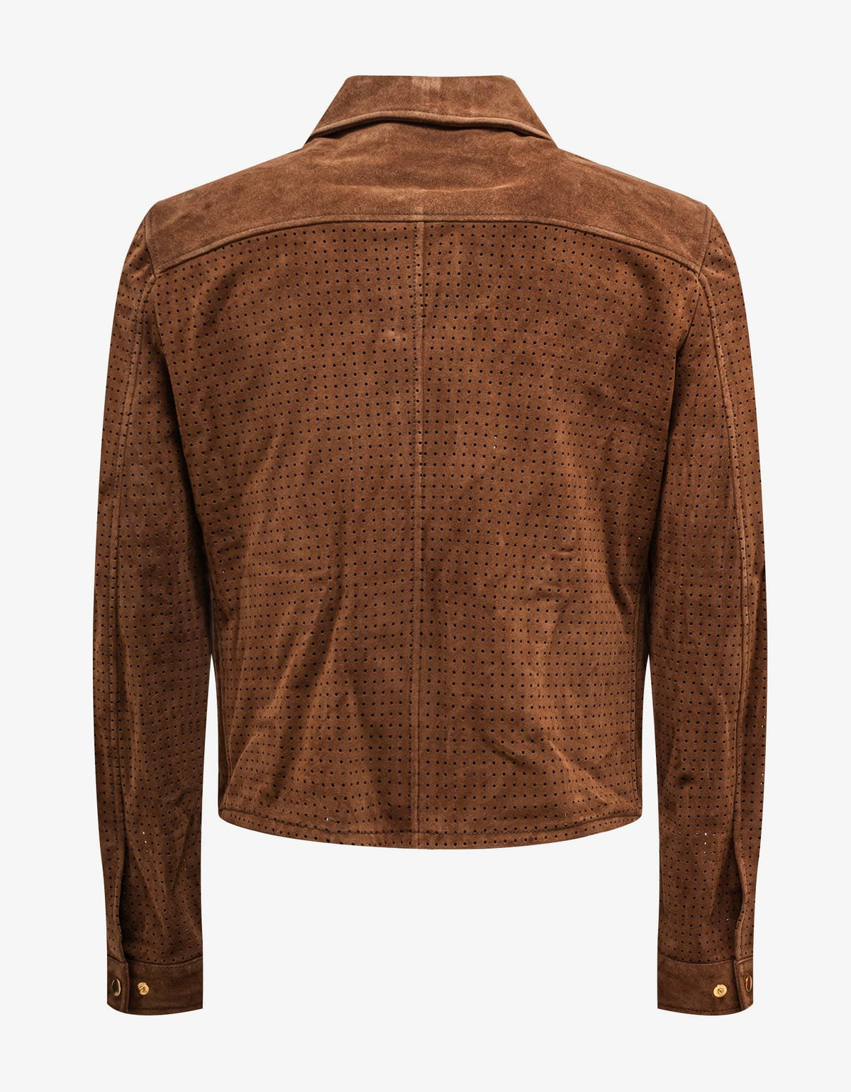 Amiri Brown Perforated Suede Leather Jacket