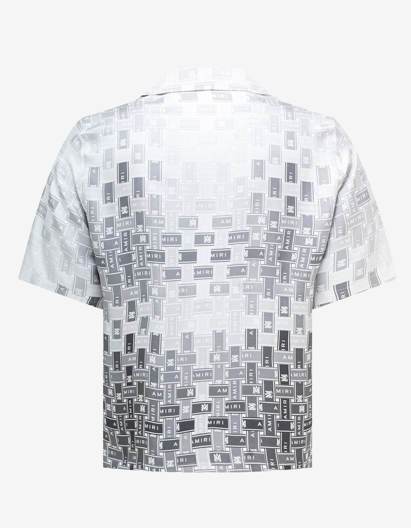 Amiri Grey Gradient Tape Bowling Shirt