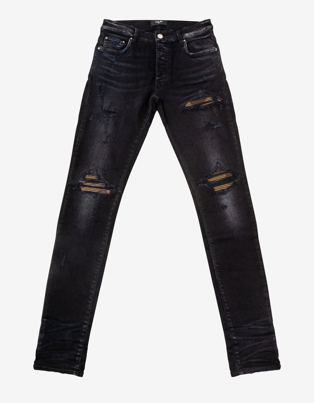 Amiri Amiri Leather Camo MX1 Aged Black Jeans