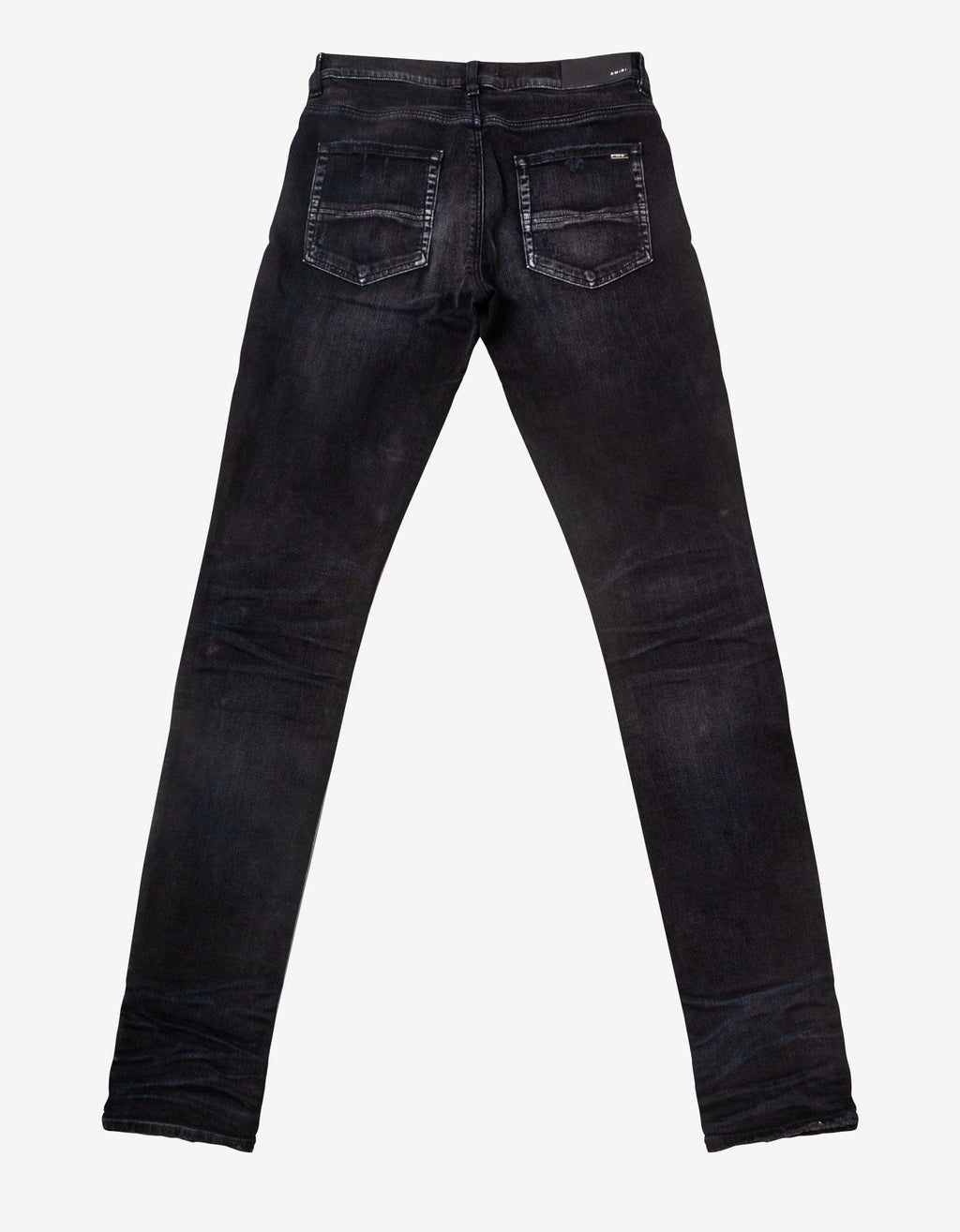 Amiri Leather Camo MX1 Aged Black Jeans