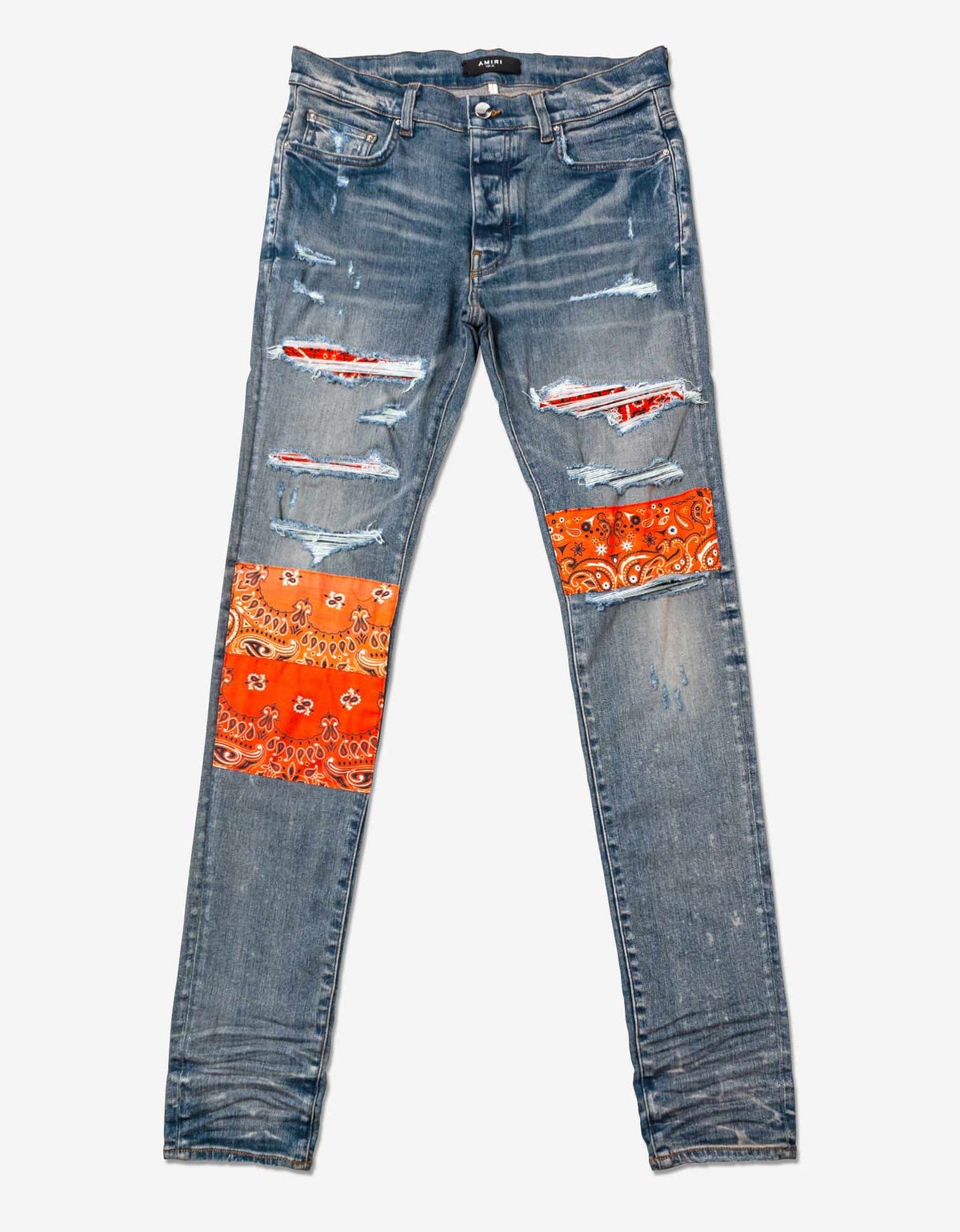 Amiri Vintage Bandana Artpatch Clay Indigo Jeans
