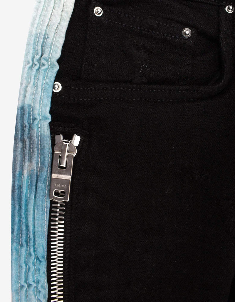 Amiri Watercolor Half Track Black Jeans