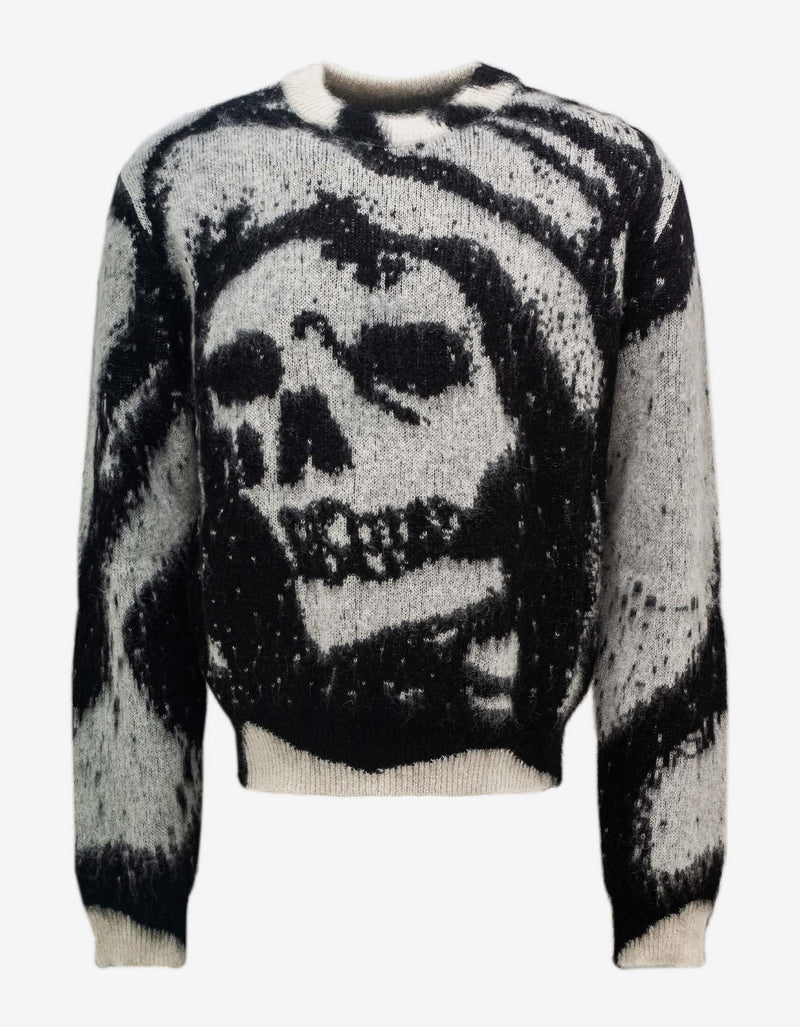 Amiri Wes Lang Grey Reaper Mohair Sweater