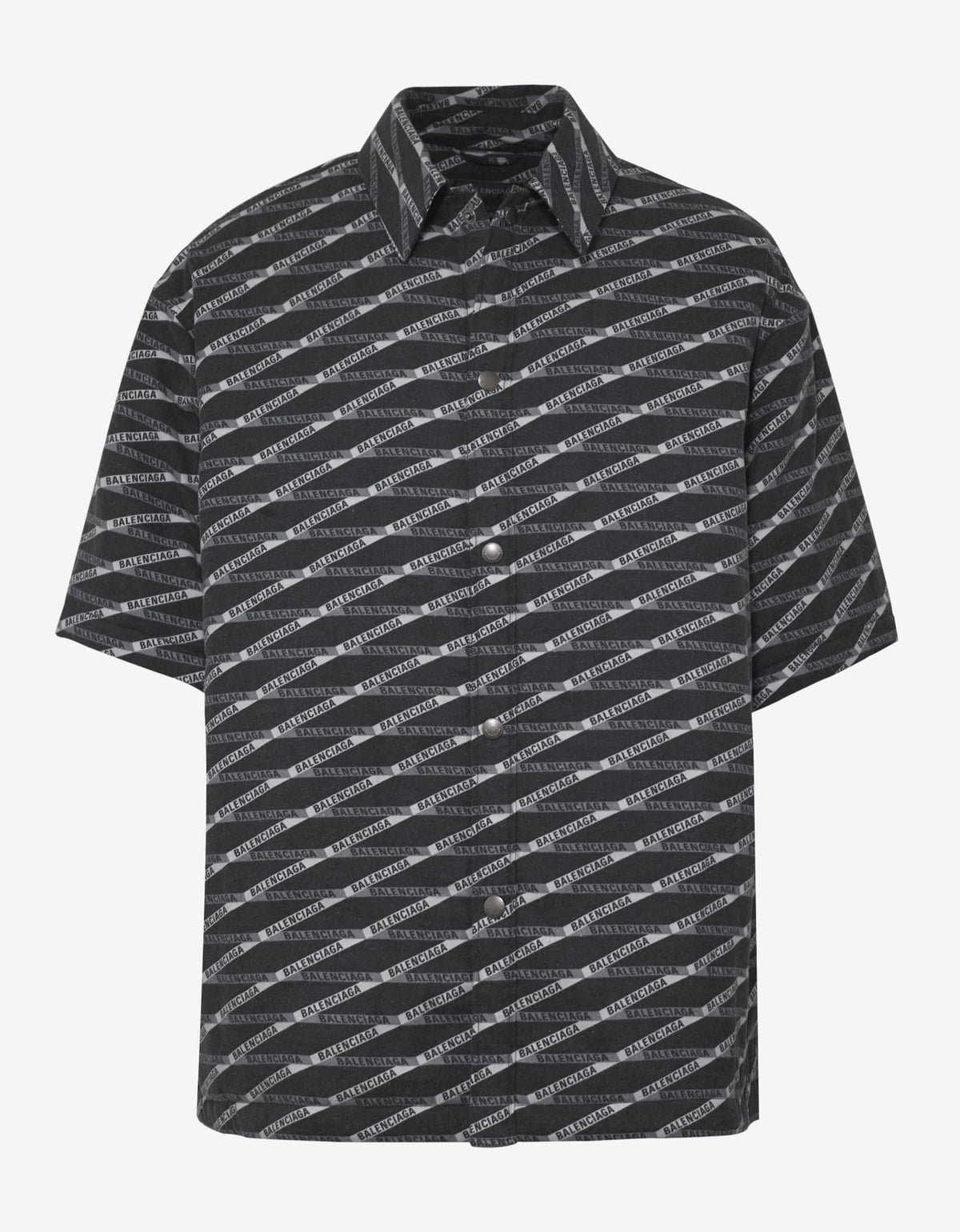 Balenciaga All-Over Logo Print Padded Shirt