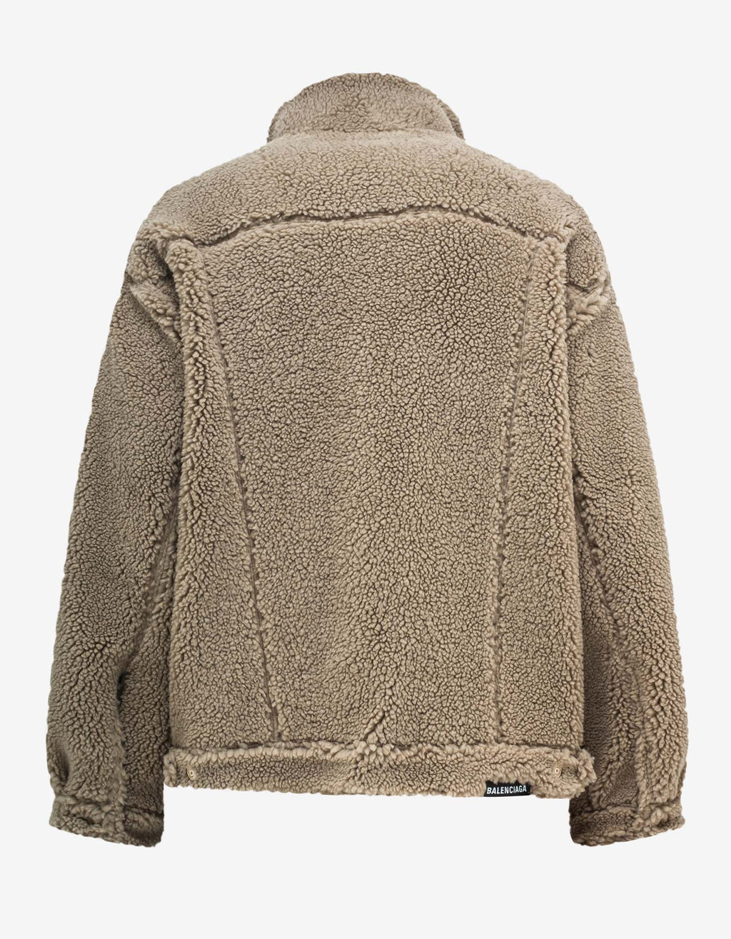 Balenciaga Beige Fleece Oversized Jacket