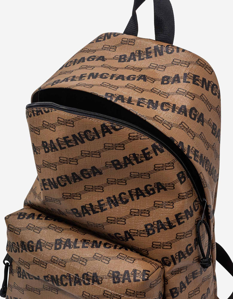 Balenciaga Beige Signature BB Monogram Medium Backpack