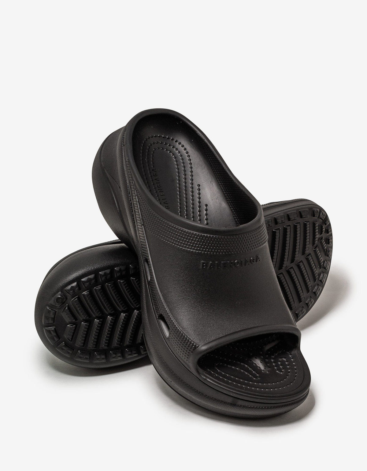 Balenciaga Black Crocs Slide Sandals