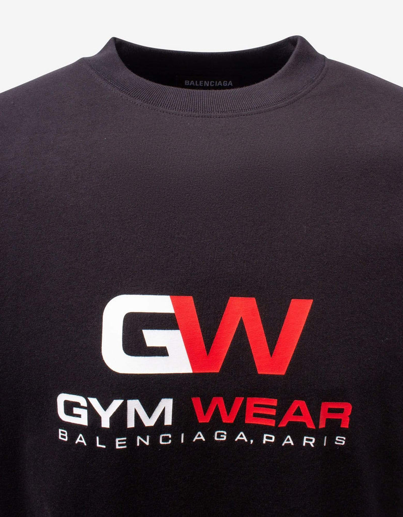 Balenciaga Black Gym Wear Large Fit T-Shirt