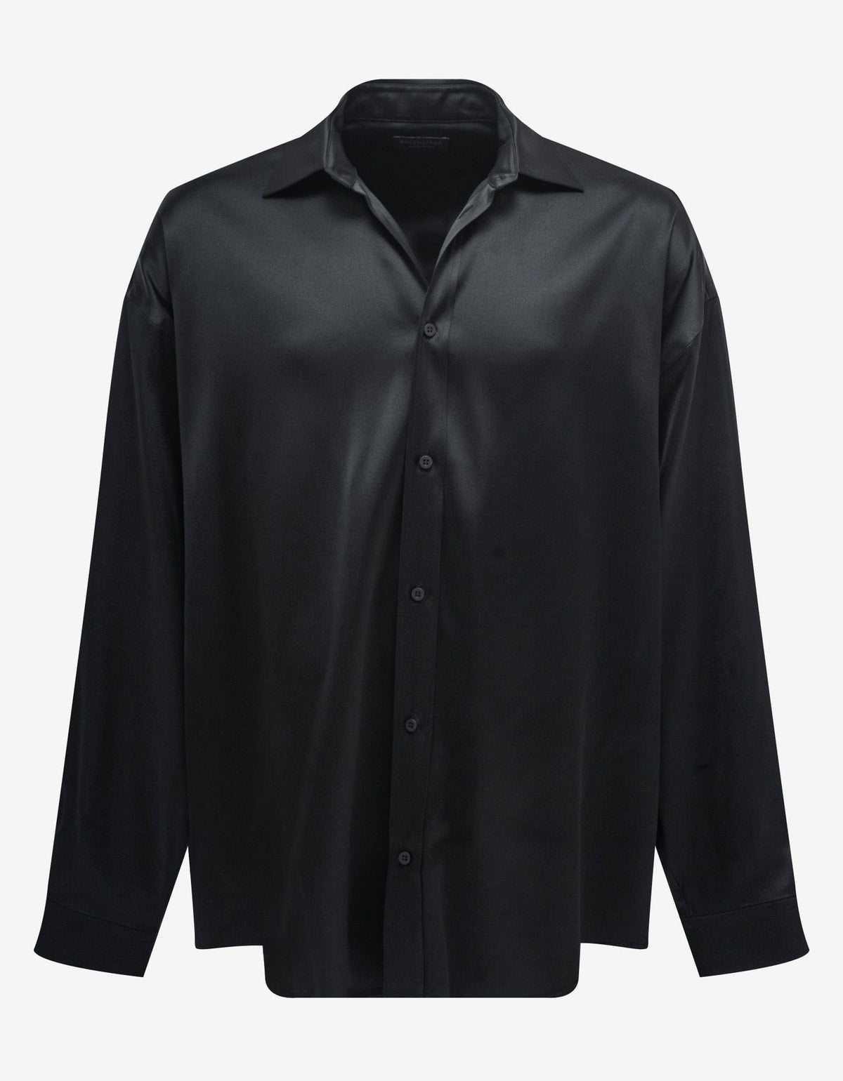 Balenciaga Black High Sheen Oversized Shirt