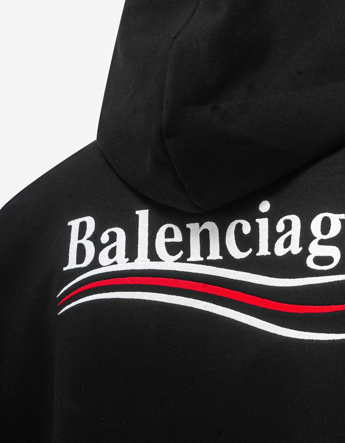 Balenciaga Black Political Logo Large Fit Hoodie