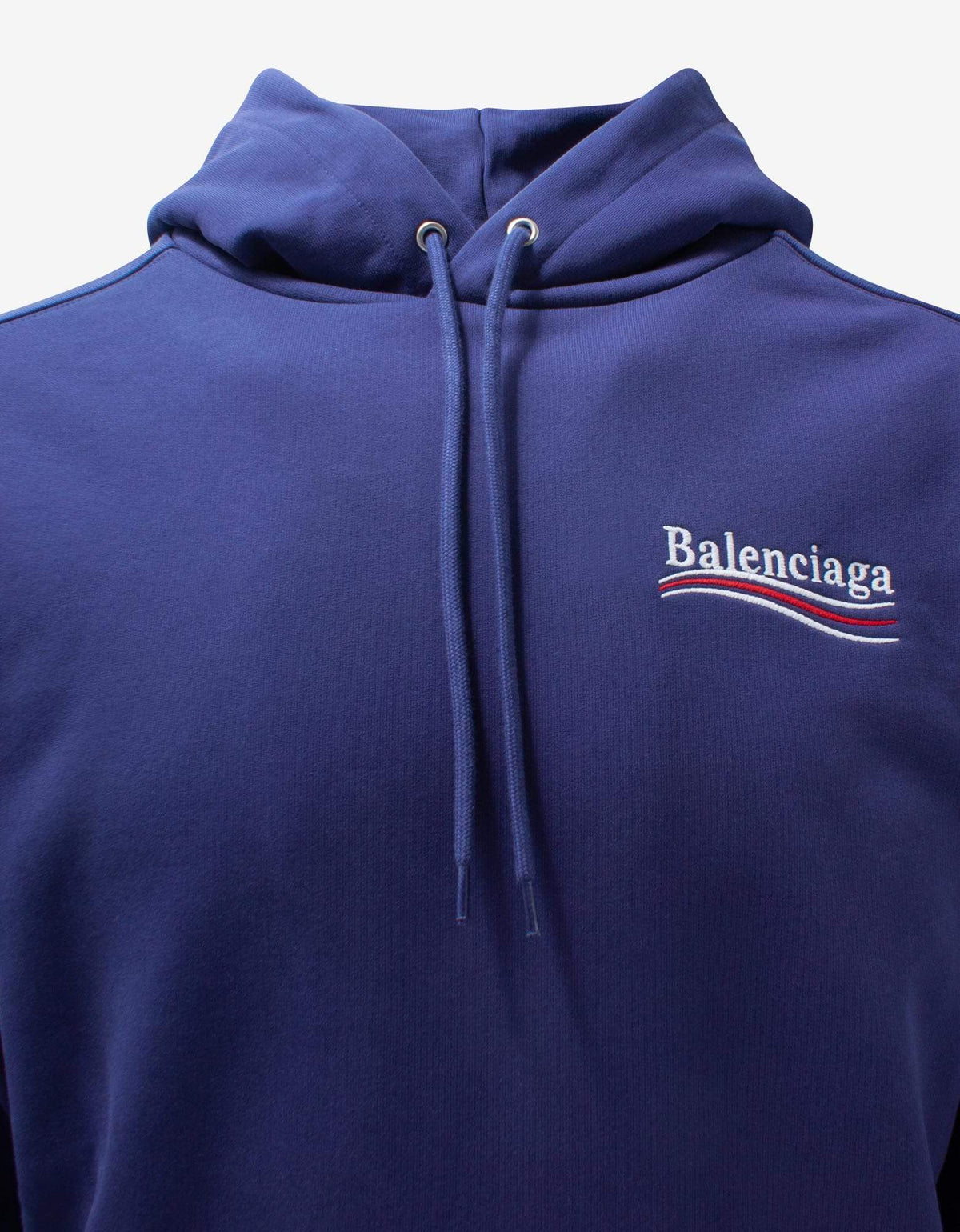 Balenciaga Blue Political Logo Embroidery Medium Fit Hoodie