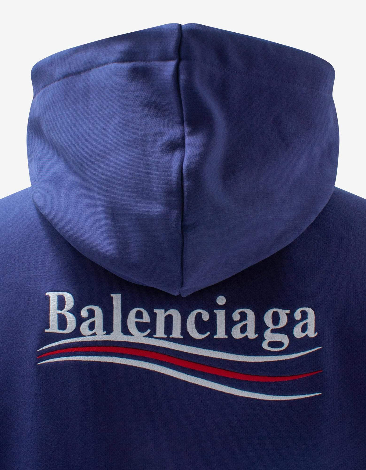 Balenciaga Blue Political Logo Embroidery Medium Fit Hoodie