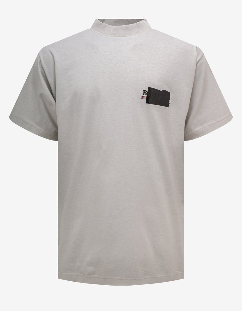 Balenciaga Ecru Gaffer Logo Large Fit T-Shirt