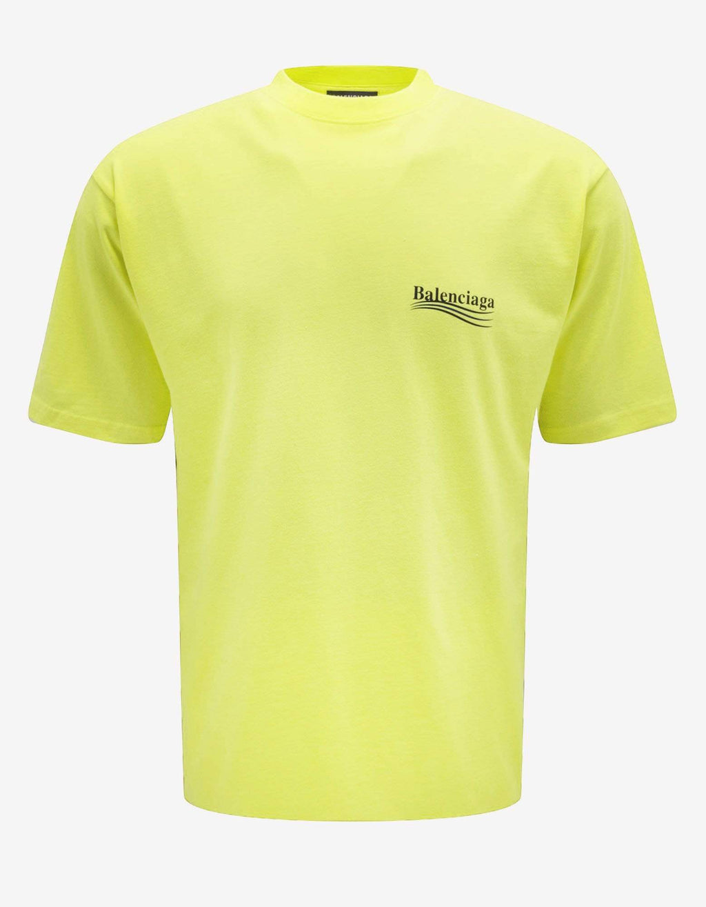 Balenciaga Balenciaga Fluorescent Yellow Political Logo Large Fit T-Shirt