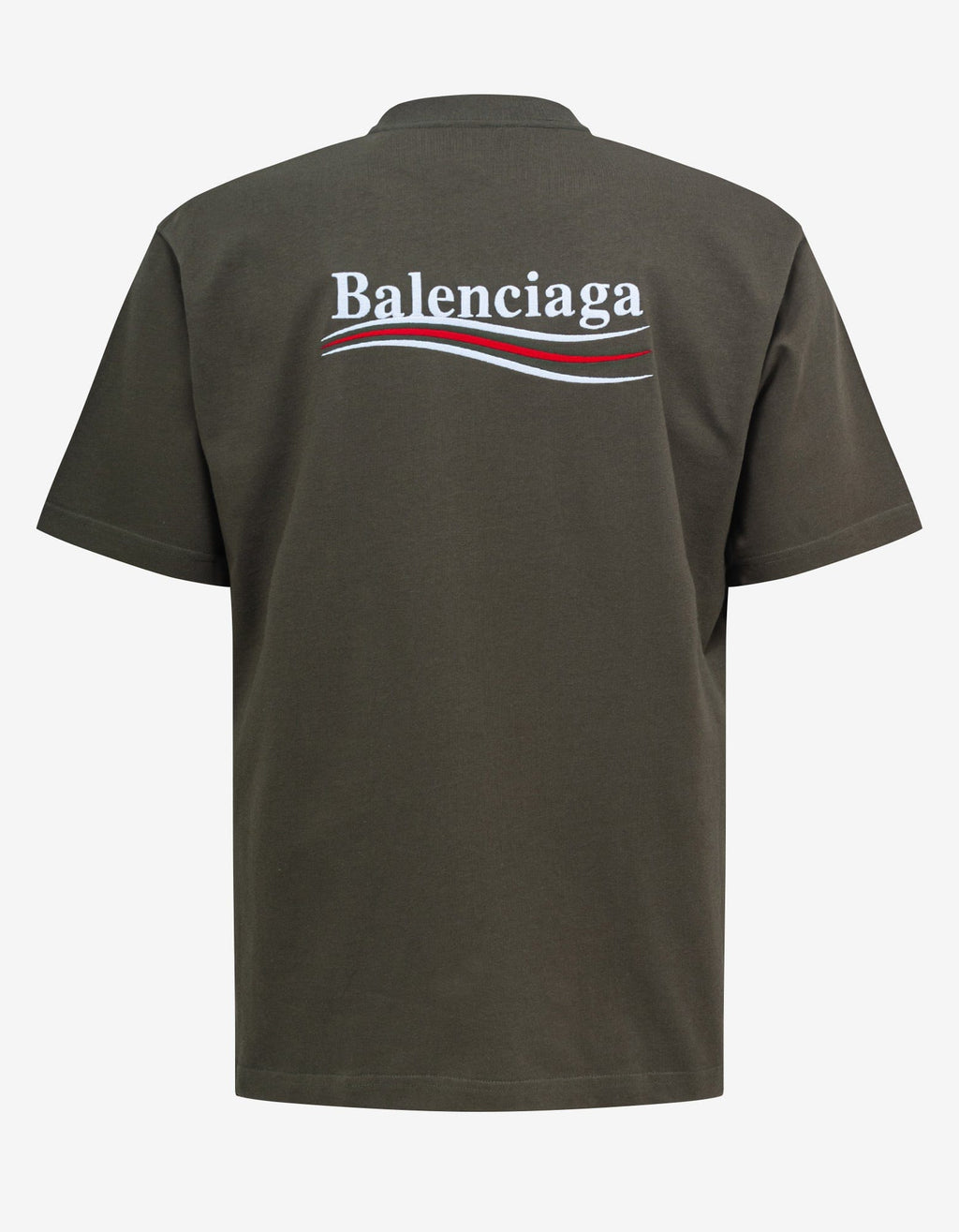 Balenciaga Khaki Political Logo Print Large Fit T-Shirt