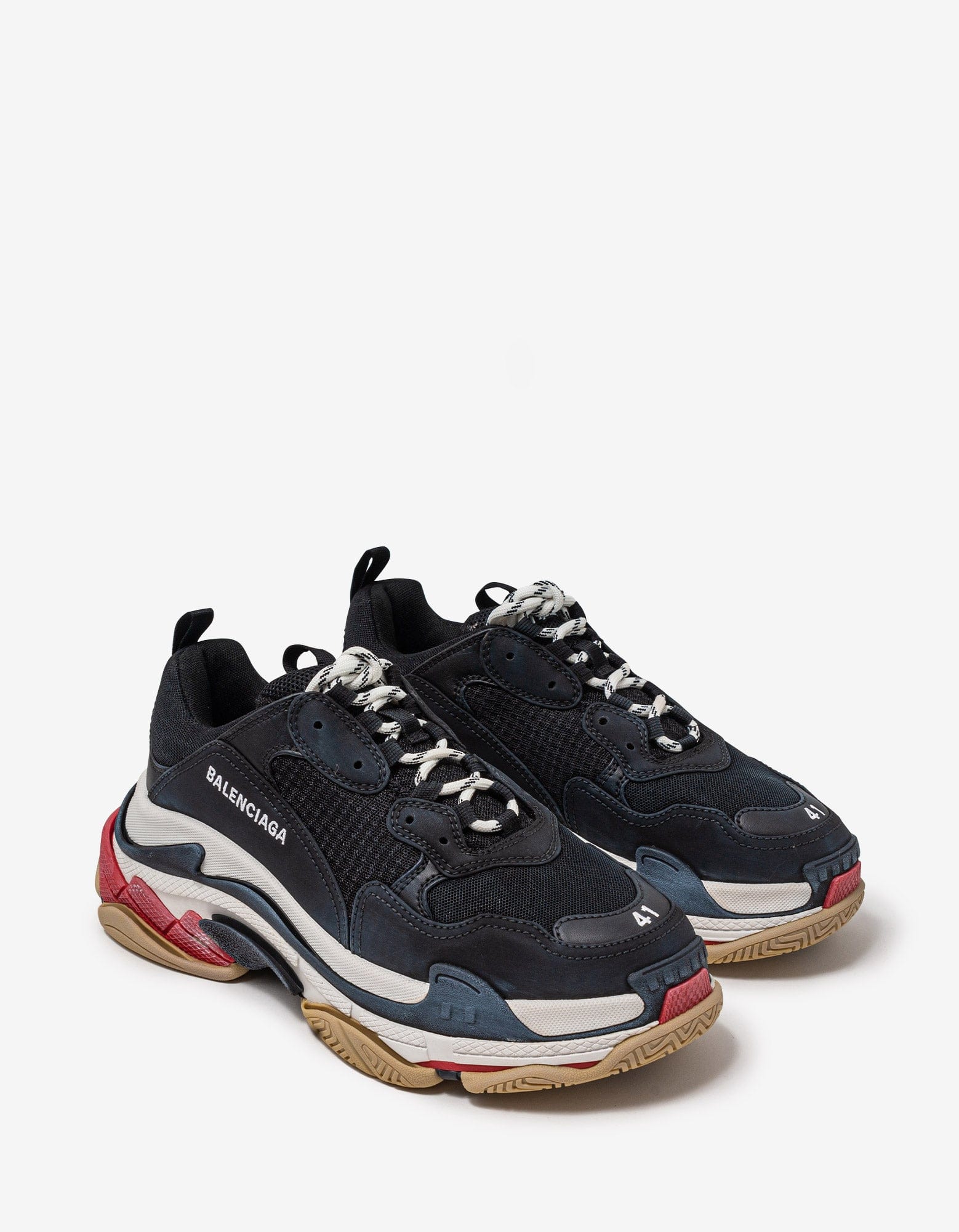 Triple S Black, White & Red Trainers