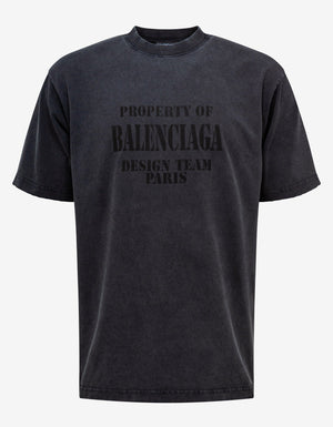 Balenciaga Wash Black Logo Large Fit T-Shirt