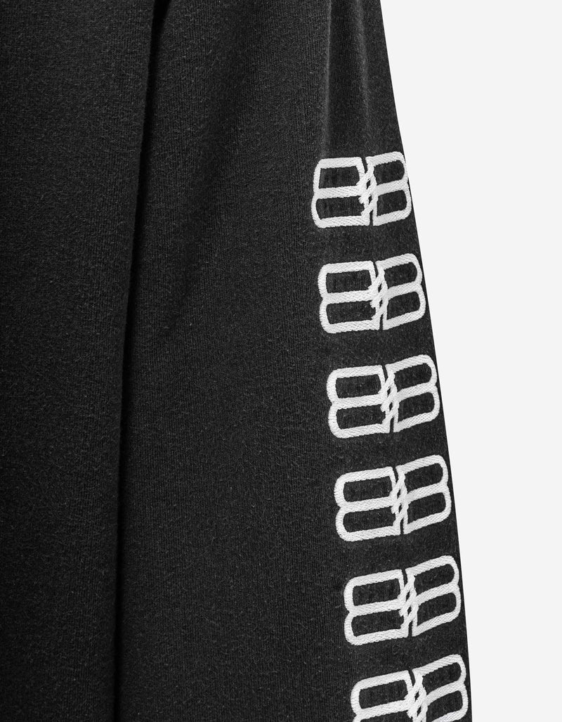 Balenciaga Washed Black BB Logo Medium Fit Hoodie