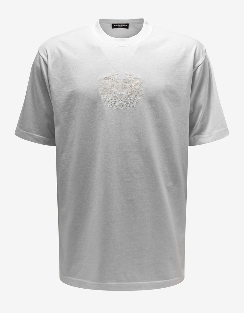 Balenciaga White GITD Lion's Laurel Boxy T-Shirt