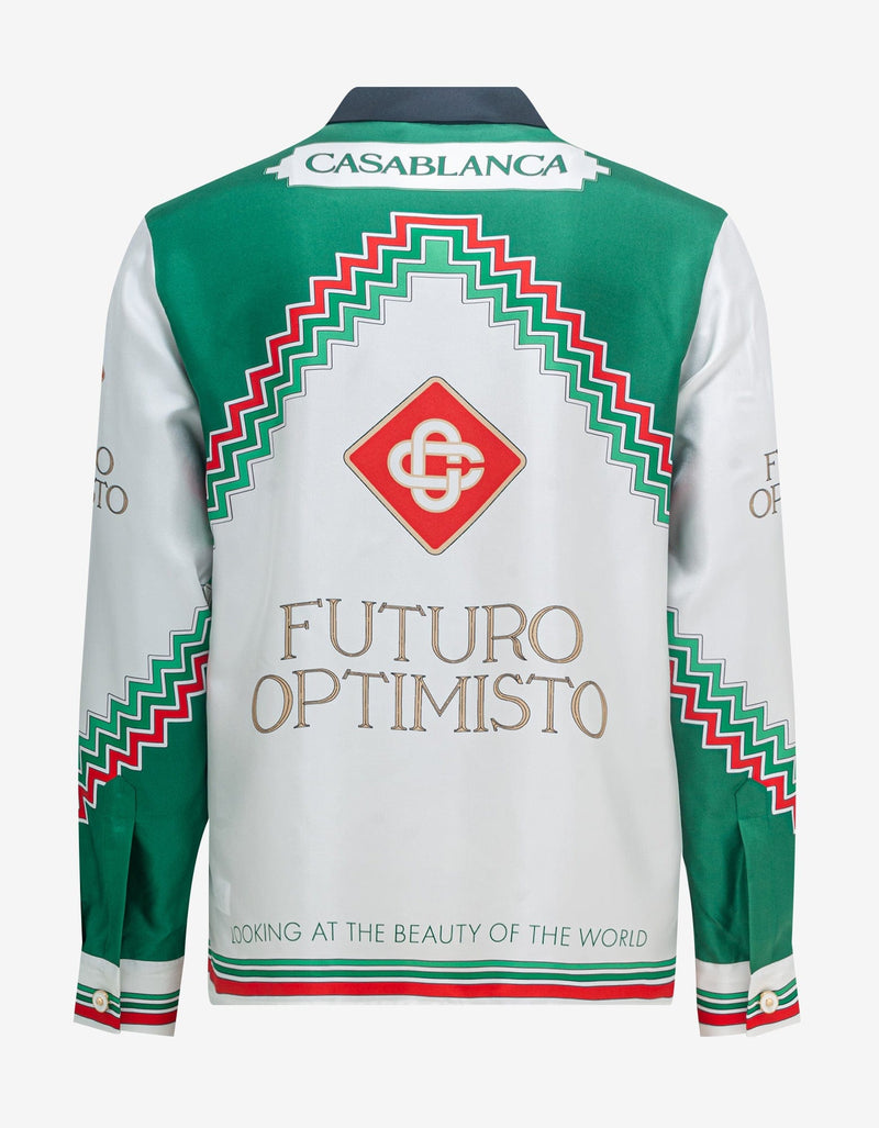 Casablanca Green Futuro Optimisto Silk Shirt